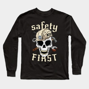 safety first, osha inspector skull. Long Sleeve T-Shirt